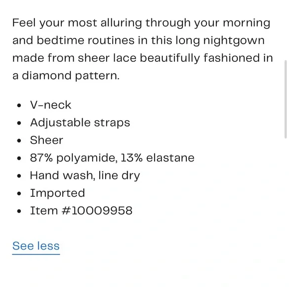 NWT Free People “A Little Lace” Sheer Nightgown - Picture 8 of 8